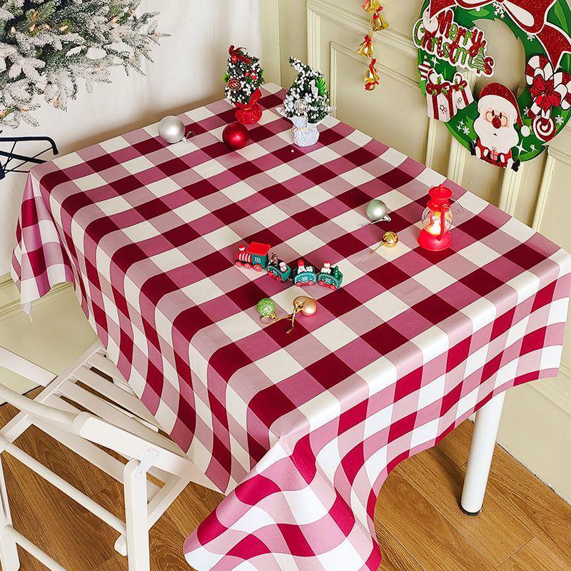 Festive Red Plaid Tablecloth for Christmas, New Year, & Weddings