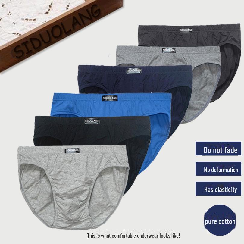 "Stollang Men's Pure Cotton Striped Boxers: Breathable & Comfortable Underwear for Middle-Aged & Elderly"