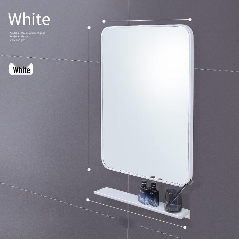 BMEIHOUS Minimalist Wall-Mounted Bathroom Mirror with Tray