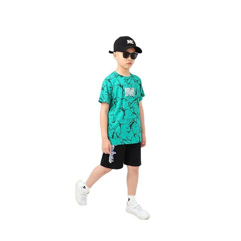 Children's Summer Clothing K-style Kids Sports Short-Sleeved T-shirt Children's Mesh Quick-Drying Breathable Boy Letter Jacket