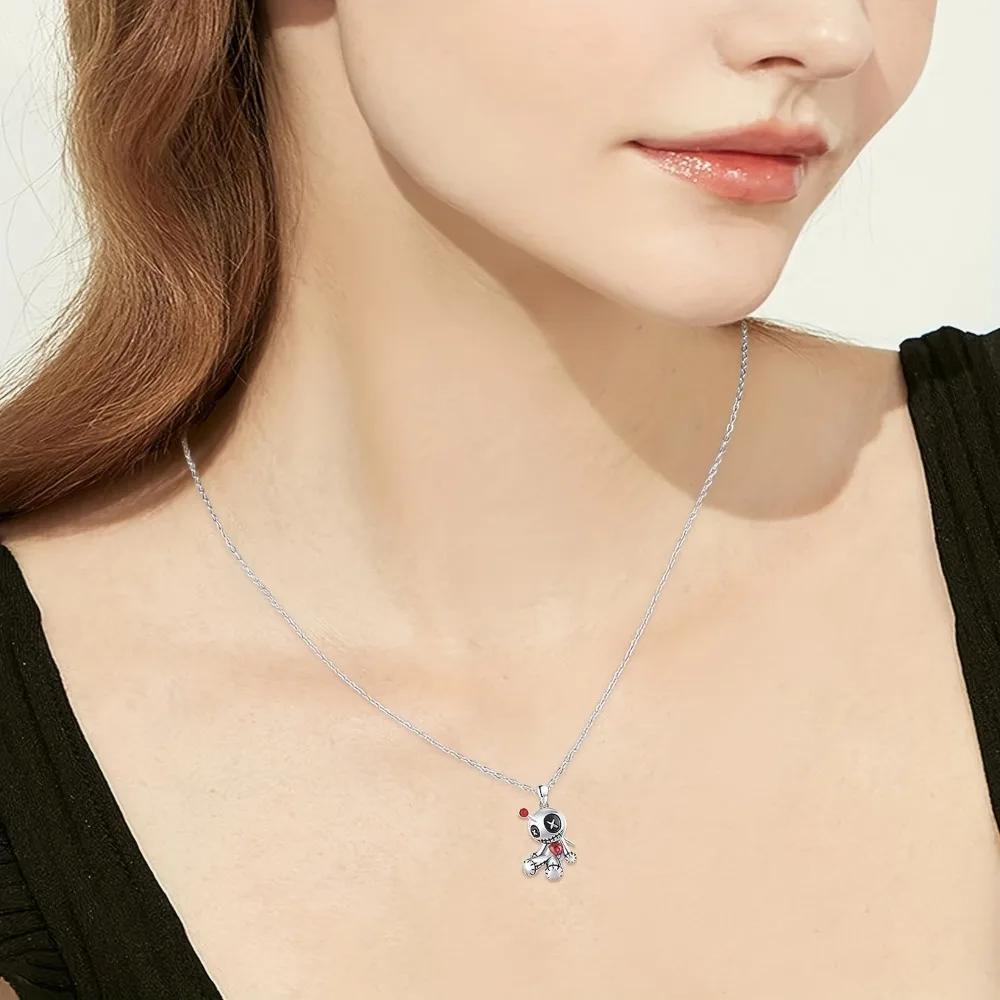 Neu Punk In Für Damen Mode Zirkon Geschenke Geisterpuppe Glockenmann Halsketten Anhänger Kette