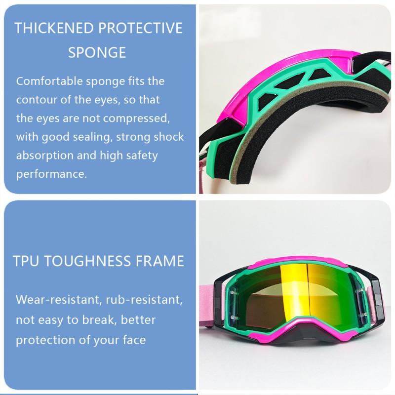 Motorcycle Dirt Bike Goggles Off-Road Riding Cycling Sports Windproof UV Protection Replaceable Lens Full Frame
