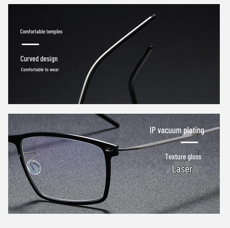 Unisex Retro Pure Titanium Screwless Glasses Frame for Myopia - Celebrity Style 6544