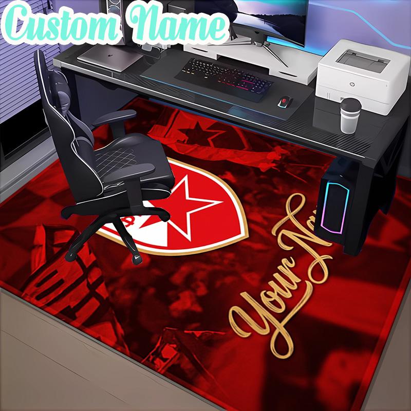 Custom Name FK Crvena Zvezda  Rug, Office Rug, Chair Rug, Carpet for Living Rooms, Doormat Game Rug Home Decor Christmas Gifts