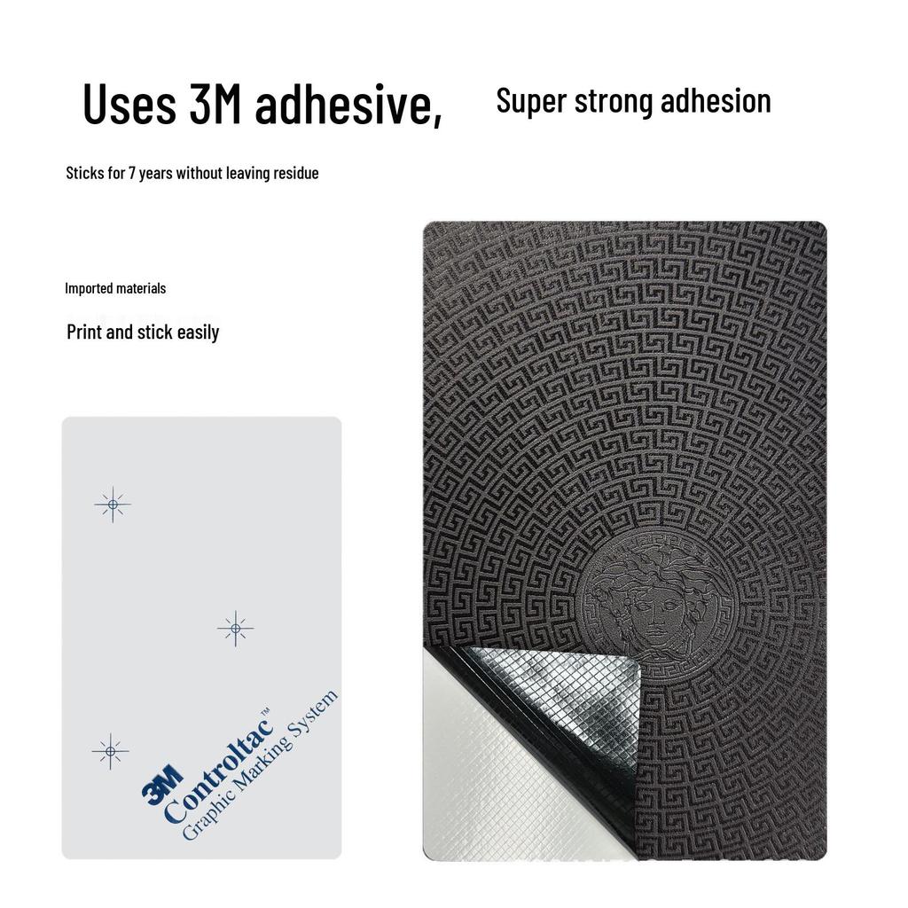 Universal 3M Embossed Leather Back Film for Mobile Phones - Full Coverage Sticker & Protective Screen