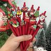 20PCS Christmas Series Ballpoint Pens Creative Black Ink Pen Smooth Writing Office Pens Holiday Gifts School Students Supplies