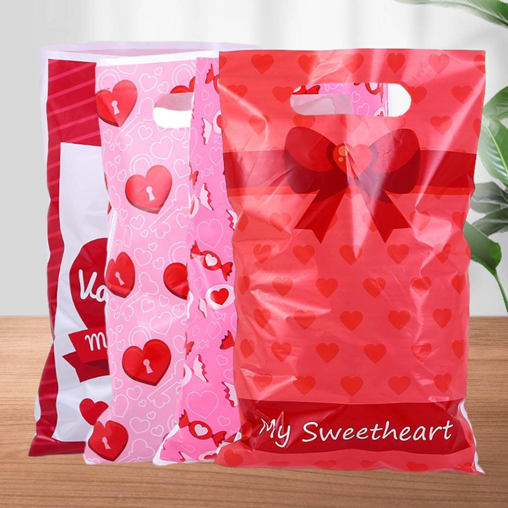 Valentine's Day Treat Bags Bulk Pack of 50pcs Small Gift Packing Case Storage Organizers for Parties and Celebrations