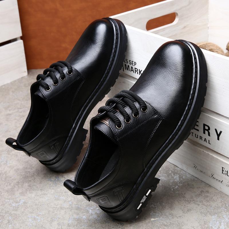 Retro Derby Schuhe Frühling neu atmungsaktiv Low-Top Werkzeugschuhe Herren runde Kappe große Kappe lässig Kleid Lederschuhe