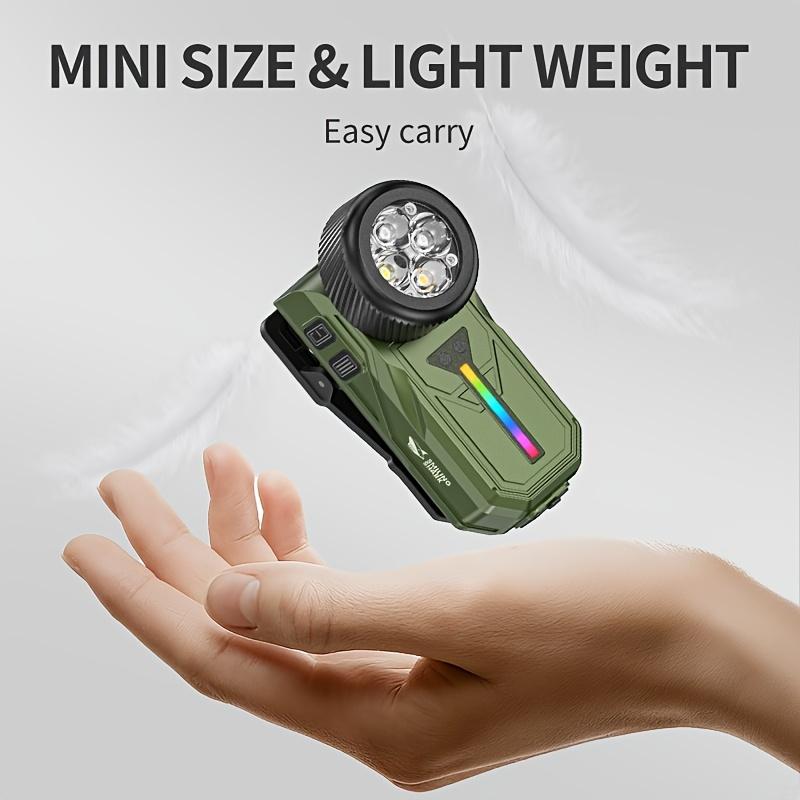 Mini EDC Flashlight Magnetic Charging Motion Sensor, Ultra Bright Clip On Headlight Portable Pocket Work Light for Hats Camping Hiking Emergency