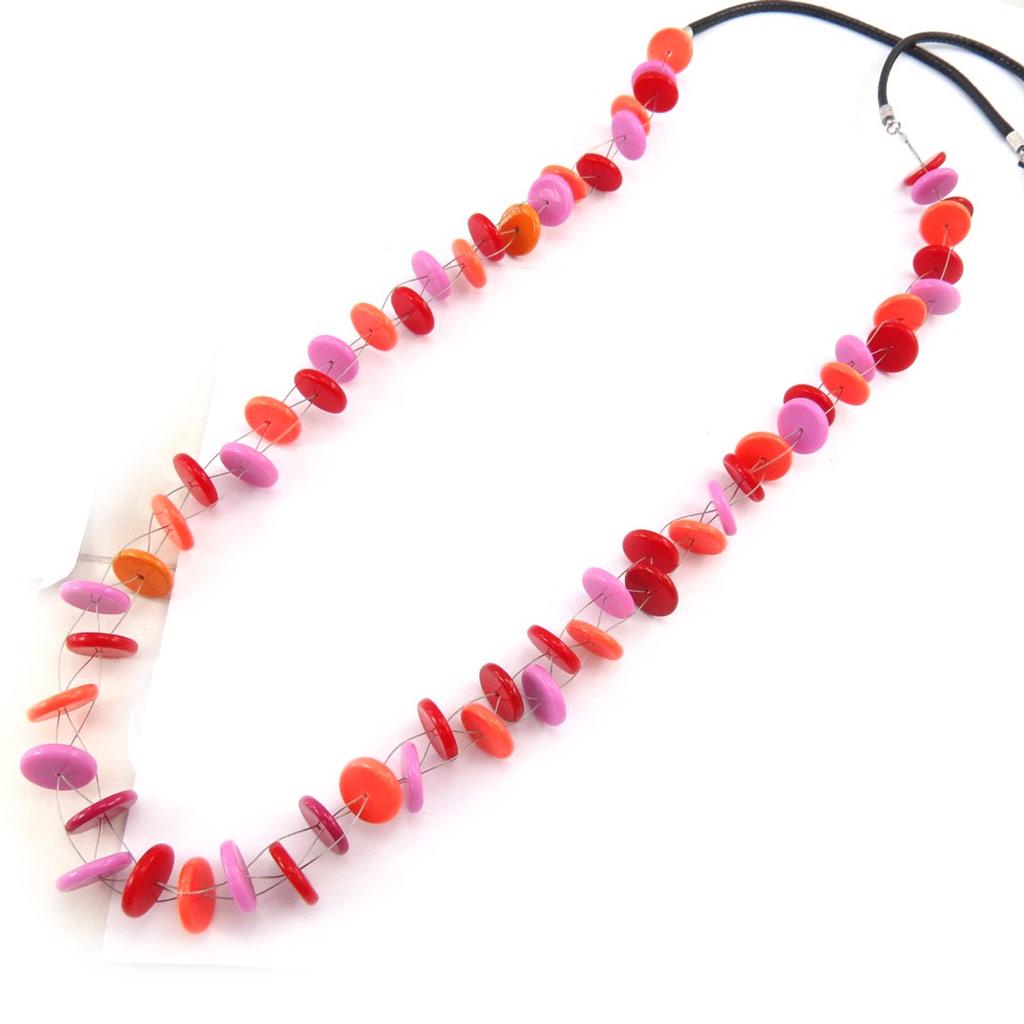 NOA [K0168] - Designer Necklace 'Coloring' Red Orange Pink
