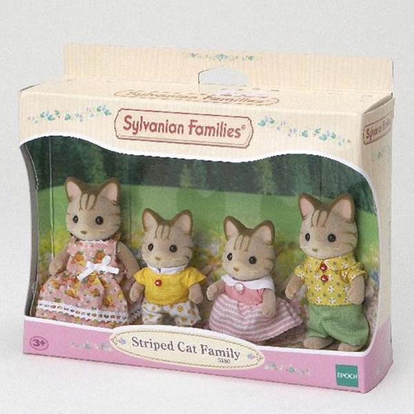 Sylvanian Family Striped Cat Family 5180, 1 Piece, Mixed, Korean Popular Toys