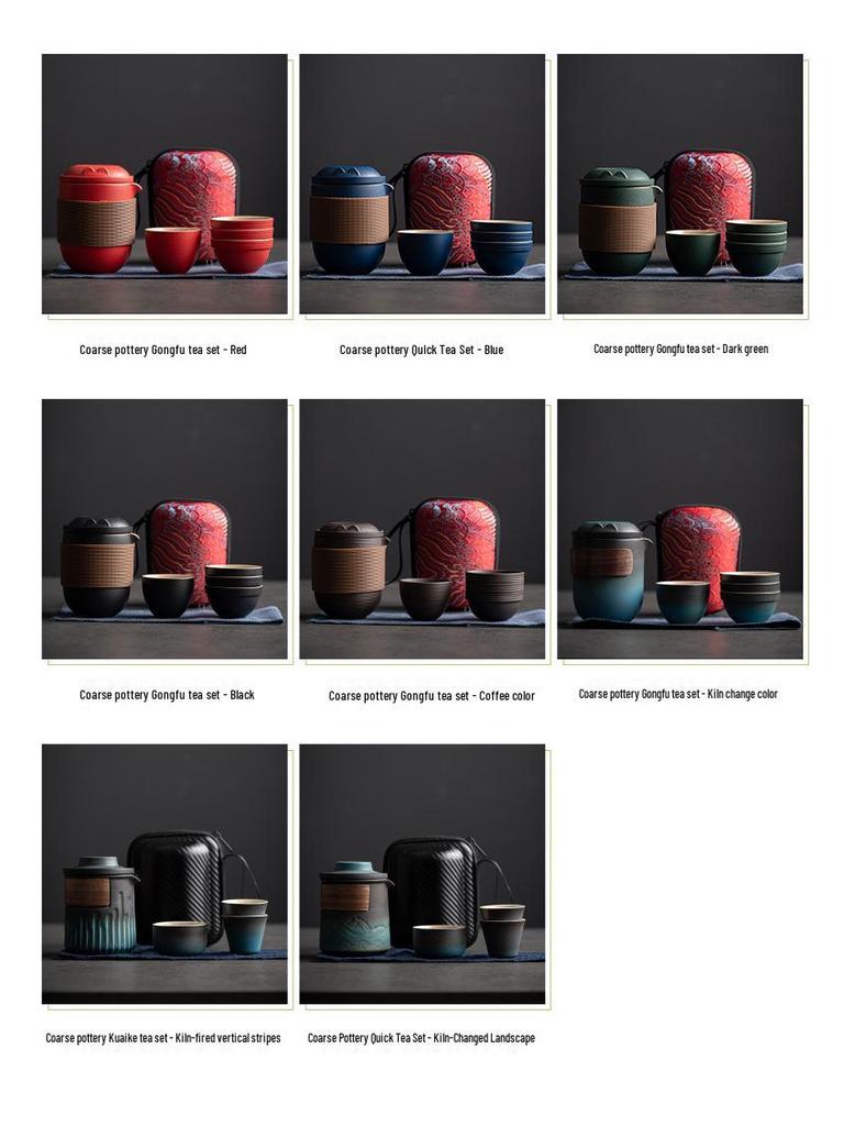 Compact Kuaike Travel Tea Set: One Pot, Four Cups, Portable Gongfu Brewing for Camping & Outdoors