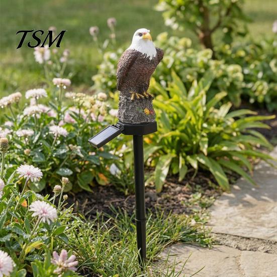 Garden Gifts for Landscaping Lovers Eagle Solar Light, Outdoor Waterproof LED Light with Villa Courtyard Decorative Fixtures Stake, Bald Lawn Pathway