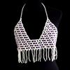 Womens Fashion Layered Pearl-Style Body Chain With Tassel Detail Festival Party Bikini Set
