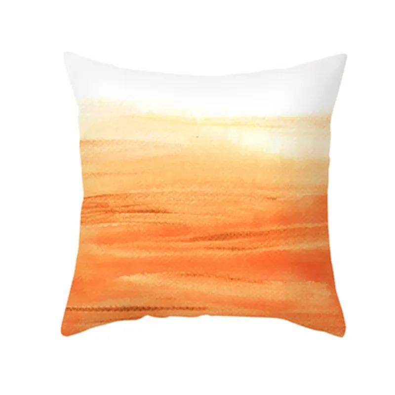 Orange Geometric Abstract Pillowcase Modern Simple Ins Style Cushion Creative Line Plant Pattern Sofa Decorative Pillow