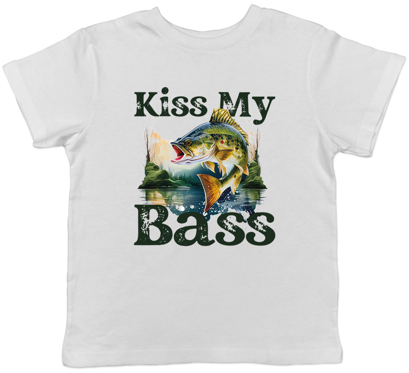 

Kiss my Bass Kids T-Shirt Funny Fishing Fisherman Childrens Boys Girls Gift 110