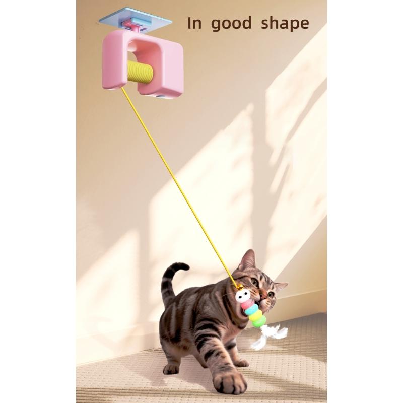 Cats Interactive Teaser Toy with Bouncing Elevating for Felines Cats Plaything Gift for Indoor Felines