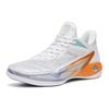 Anta Crazy 4 Rocket Exhaust Flame Slip Resistant Abrasion Resistant Low top Basketball Shoes Men's White Orange Sneakers 112321113-1