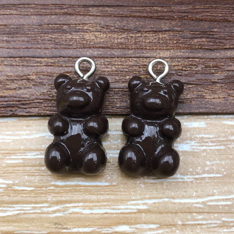Cute Colorful Cartoon Bear Pendant Charm - Resin DIY Jewelry Accessory