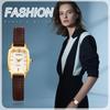 Women's Watch Genuine Leather Strap Analog Square Watch Waterproof Antique Simple Fashionable Leather Belt Square Clock Fashion Accessory - Birthday