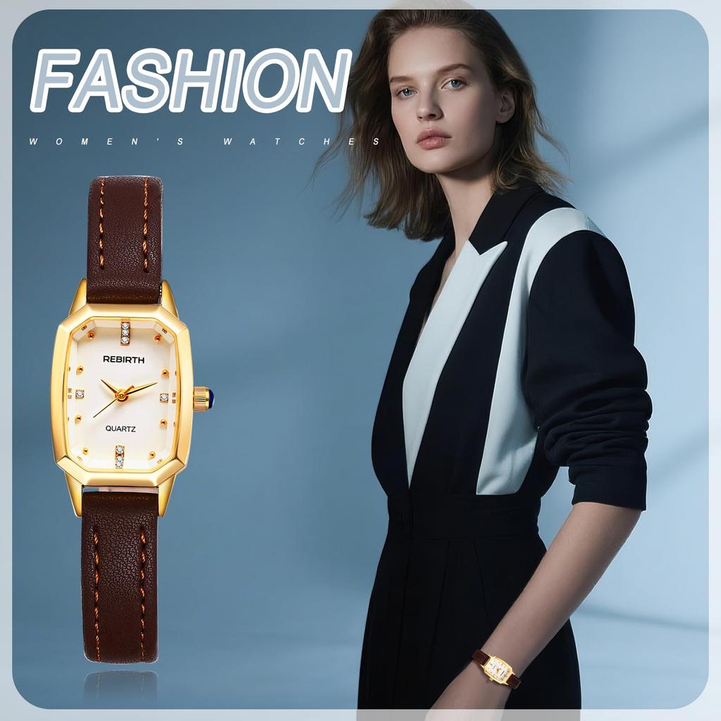 Women's Watch Genuine Leather Strap Analog Square Watch Waterproof Antique Simple Fashionable Leather Belt Square Clock Fashion Accessory - Birthday