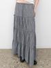 Atelier Nine Check Tiered Full Length Skirt (Sk-5098)