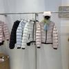 Autumn and winter ribs down jacket women's short hooded white duck down loose light and thin bread jacket