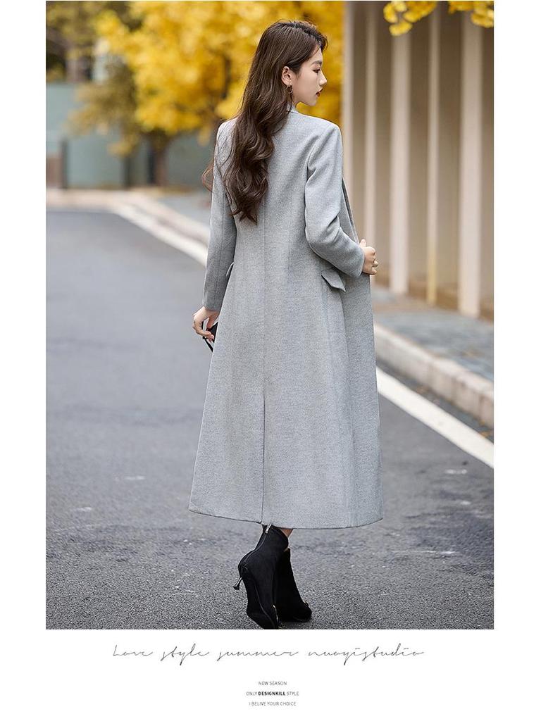 Women's Woolen Coat: Autumn/Winter Korean Style Fashion, Long Commuter Jacket SX3055