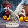 Dark Aesthetic Tabletop Decor Halloween Skeleton Rooster, Lifelike Chicken Decoration, Spooky Animal Creative Yard Sculpture Bone Statue for