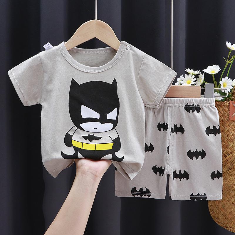 2025 Kids' Short Sleeve Summer Pajama Set - Boys and Girls Baby T-shirt and Shorts