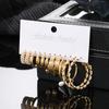 Trendy Gold Silver Earrings Set 6Pairs Pearl Heart Hoop Earrings for Women Jewelry