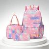Set Zaino con Stampa Fiocco di Neve Degradé 3 Pezzi, Zaino Scolastico Impermeabile con Borsa Pranzo e Astuccio