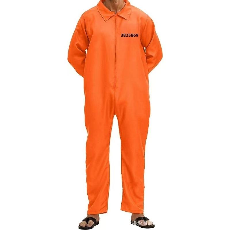 Adult cosplay costume Halloween prisoner costume Prison prisoner cosplay costume Orange uniform