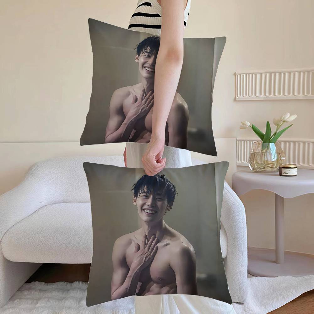 Lee J-Jong Suk Pillow Case Sofa and Living Room Decorative Cushion Covers Dust-proof and Mite-proof Invisible Zipper