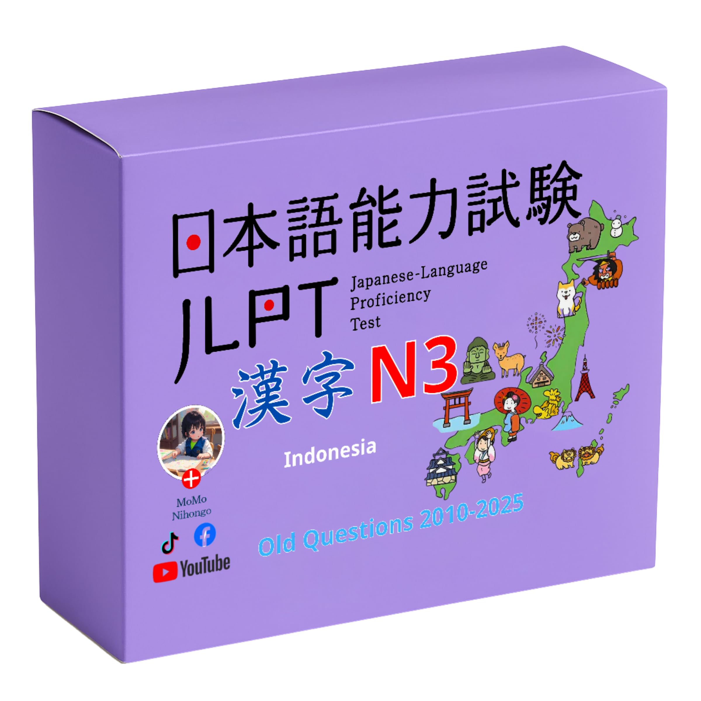 MoMo Nihongo Kanji Flashcards N3 Comprehensive Set JLPT 2010-2025 Indonesia Edition