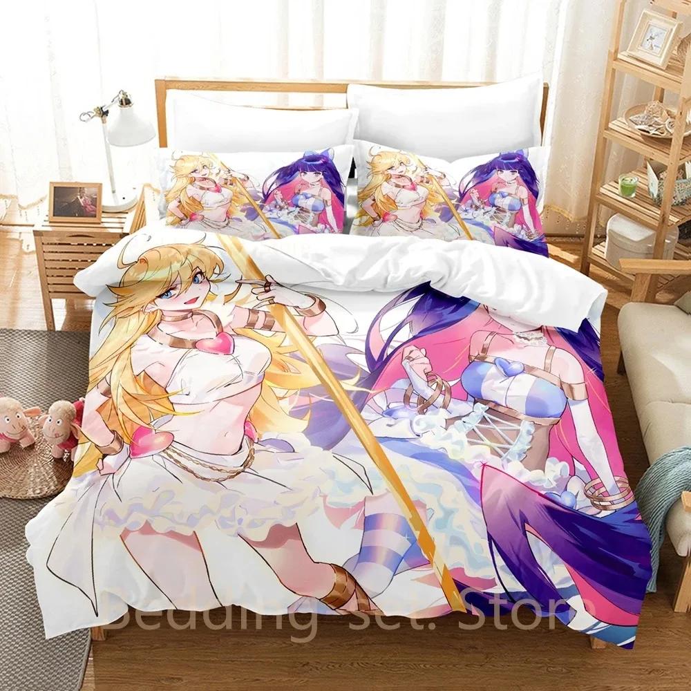 Panty And Stocking Bedding Set Single Twin Full Queen King Size Bed Set Adult Kid Bedroom Duvetcover Anime Bed Sheet Set