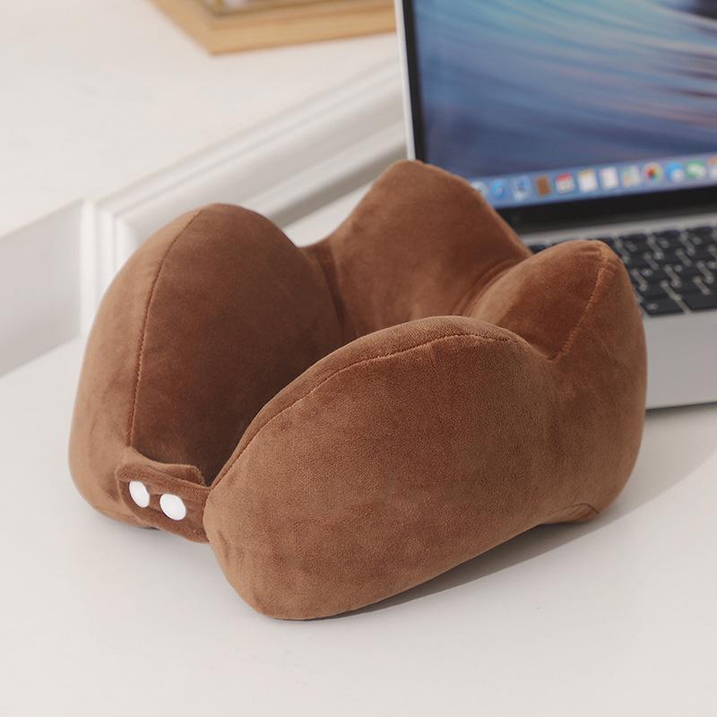

Бархатная подушка для путешествий с U-образной поддержкой шеи и спины из пены с памятью