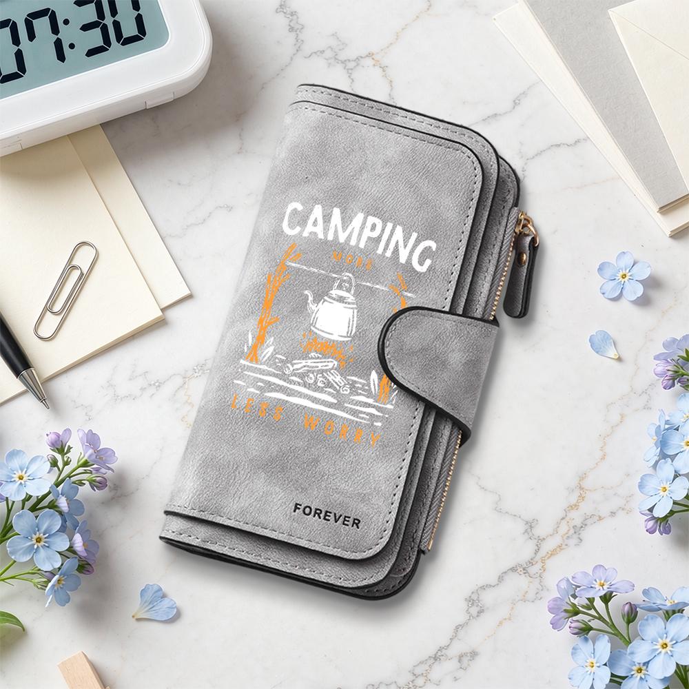 Camping Printed Wallet Multi Card Large Capacity Fashion Leisure Portable Daily Use Purse