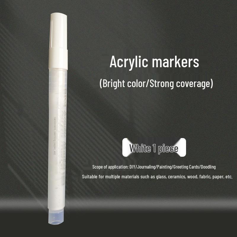 Monochrome Highlight Waterproof Marker Pens - Gold, Silver, White, Stackable, Acrylic Art Supplies for Students