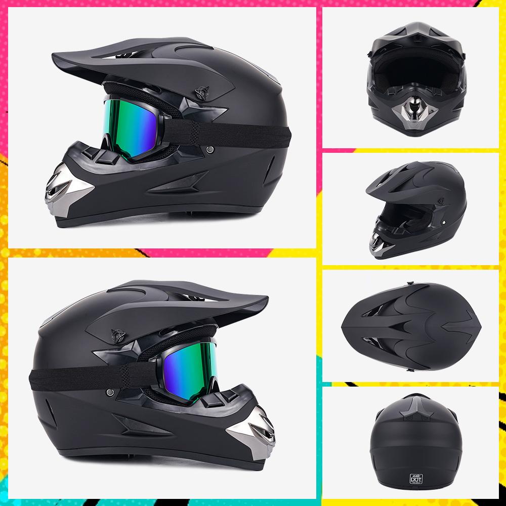 Full Face Motorcycle Helmet with Dual Lens Racing Style DOT Certified Unisex Helmet for Men and Women