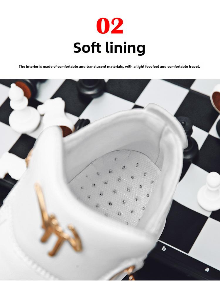 2024 Men's Summer Leather High-Top Sneakers: Breathable, Thick-Soled White Casual Shoes