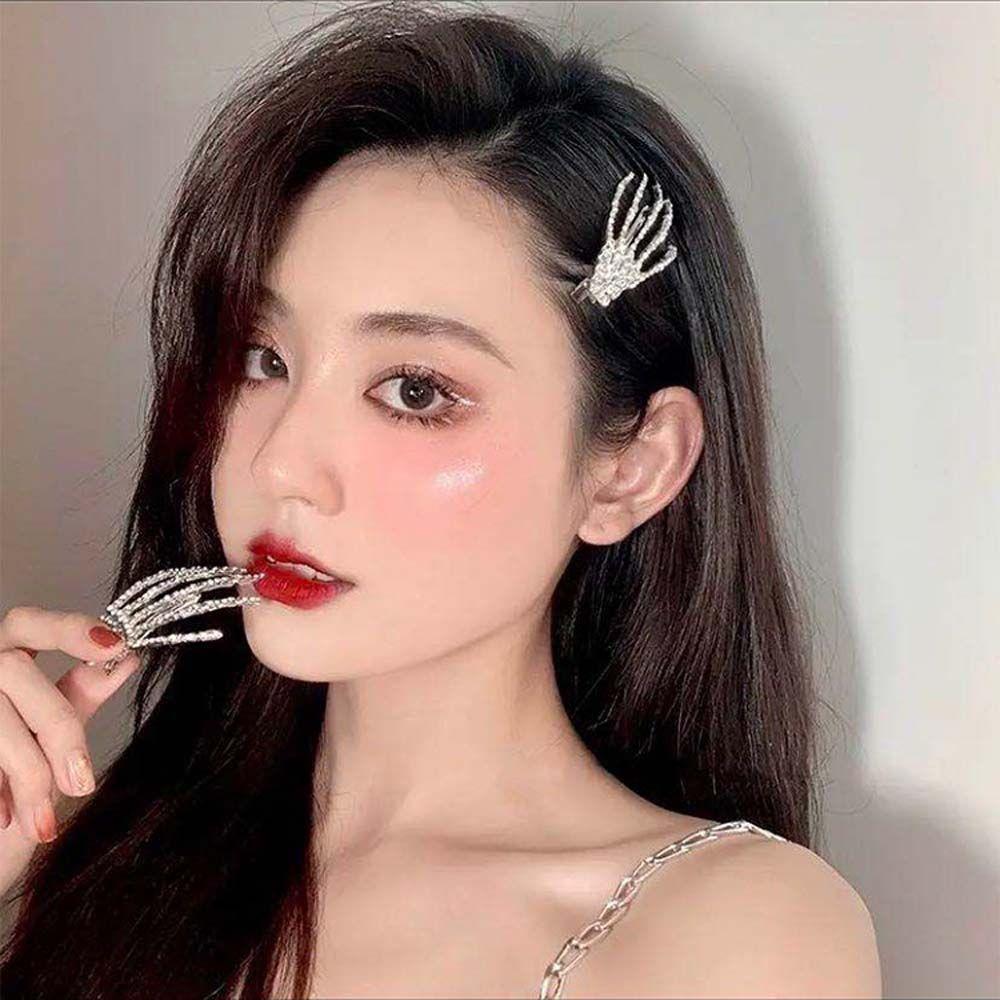 Skull Hand Zombie Punk Halloween Rubber Band Hair Accessories Women Hair Clip Korean Style Barrette