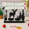 Weihnachtsbaum Deko Teelichthalter aus Holz Rentier(Schwarz)| Diwali Weihnachtsdekorationsartikel für Heimdekoration Wohnzimmer Büro