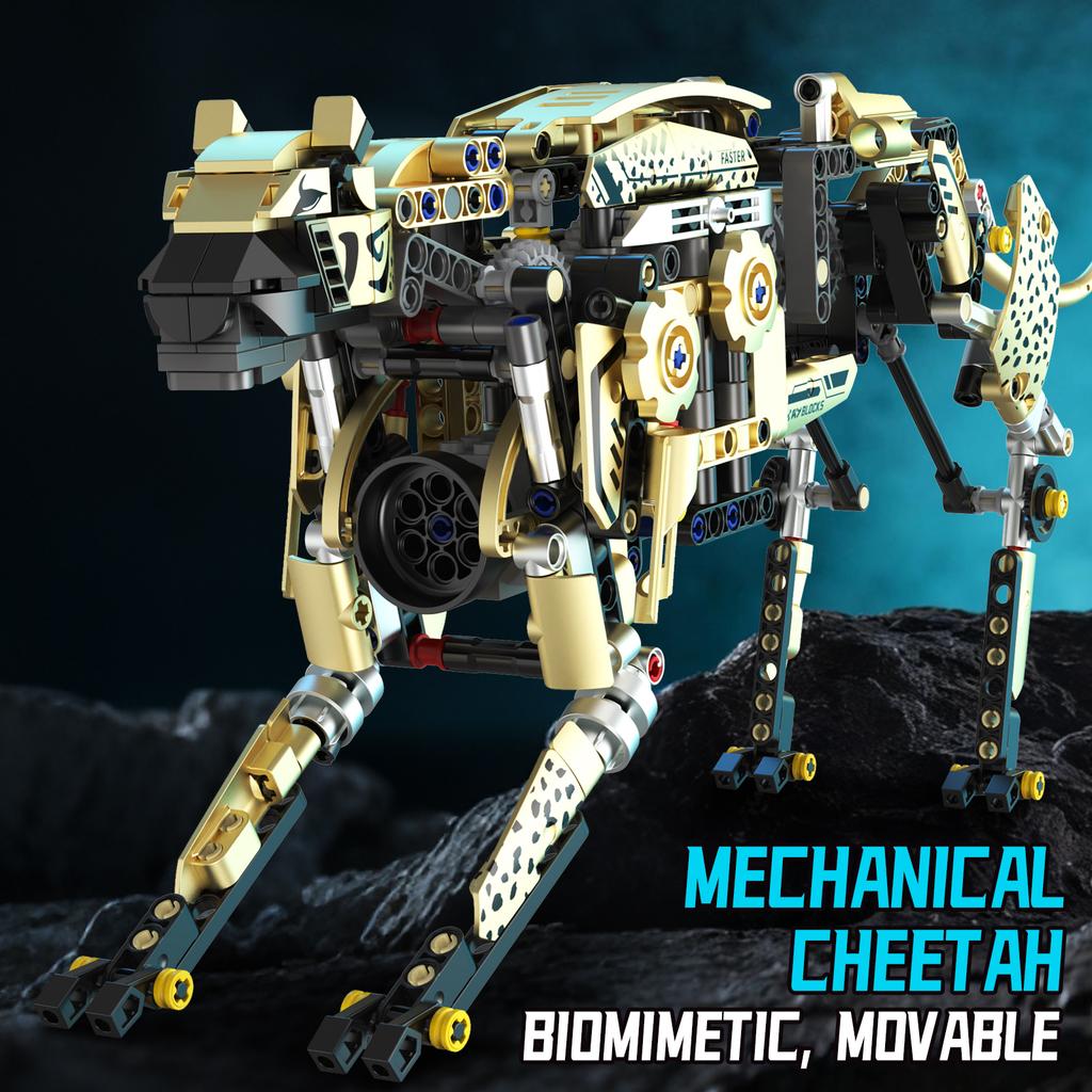 Simulated Cheetah Model Assembly Toy, Small Particle Building Blocks Set, Toy Ornament, Children'S Birthday Educational Toy Gift
