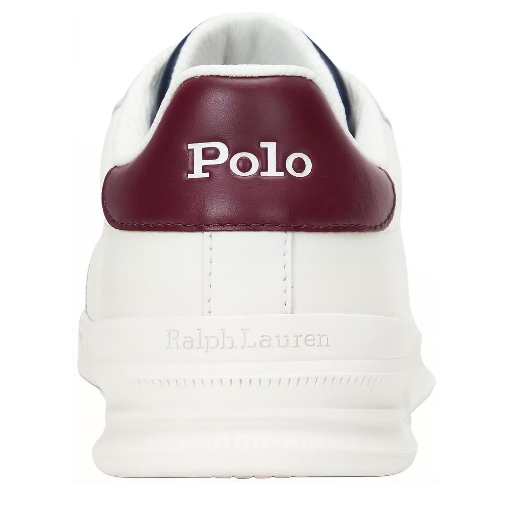 Polo Ralph Lauren Court Leather Round Toe Lace-Up Embroidered Pony Low-Top Sneakers Men sneakers White 100028632