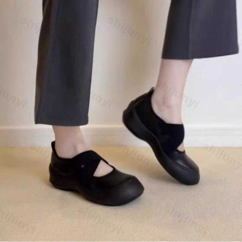 Fashion Cross Strap Shallow Mouth Thick Soled Casual Single Shoes for Women Fashion Comfortable Retro Designed Slip on Chunky Mary Janes