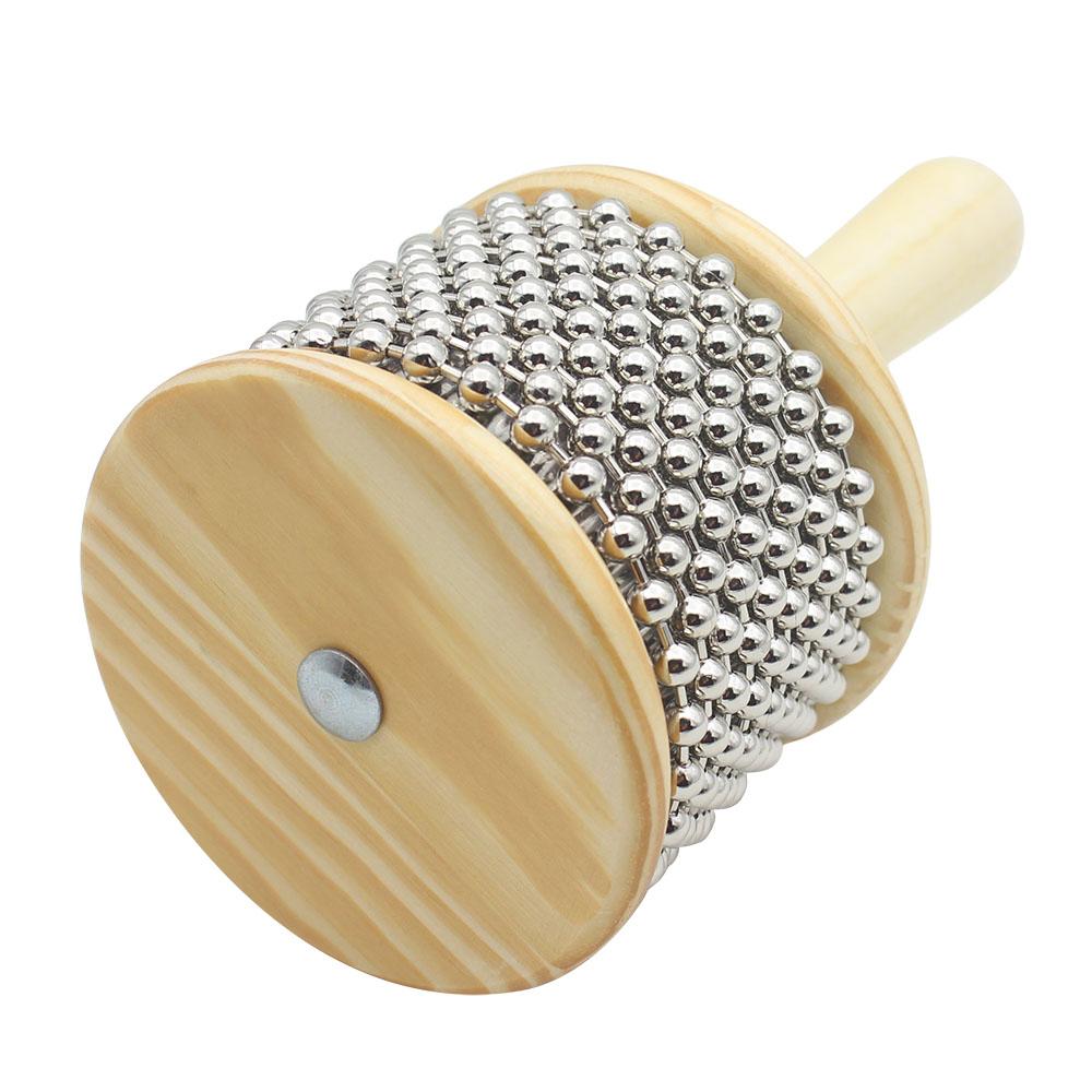 Wooden Handle Cabasa Metal Bead Percussion Instrument Latin Rhythm Shaker Pop Hand Shaker for Music Class Band Kids Adults