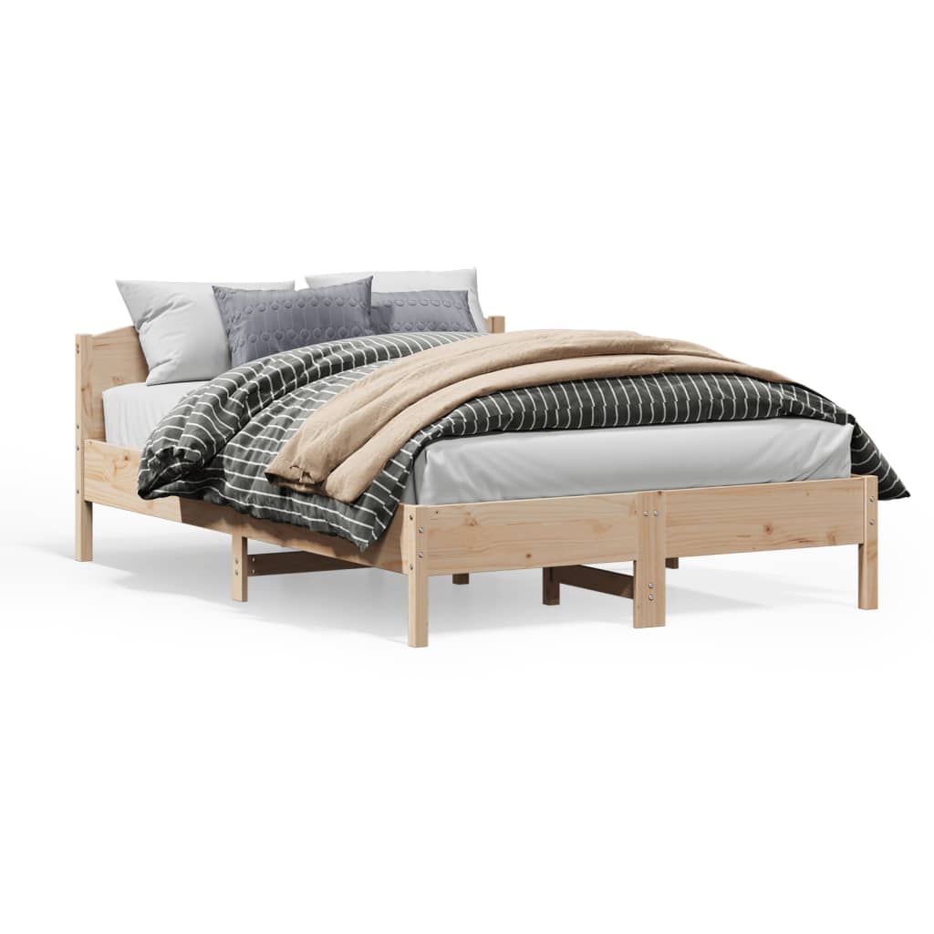 Solid Wood Bed Without Mattress 150 X 200 Cm Pine Wood