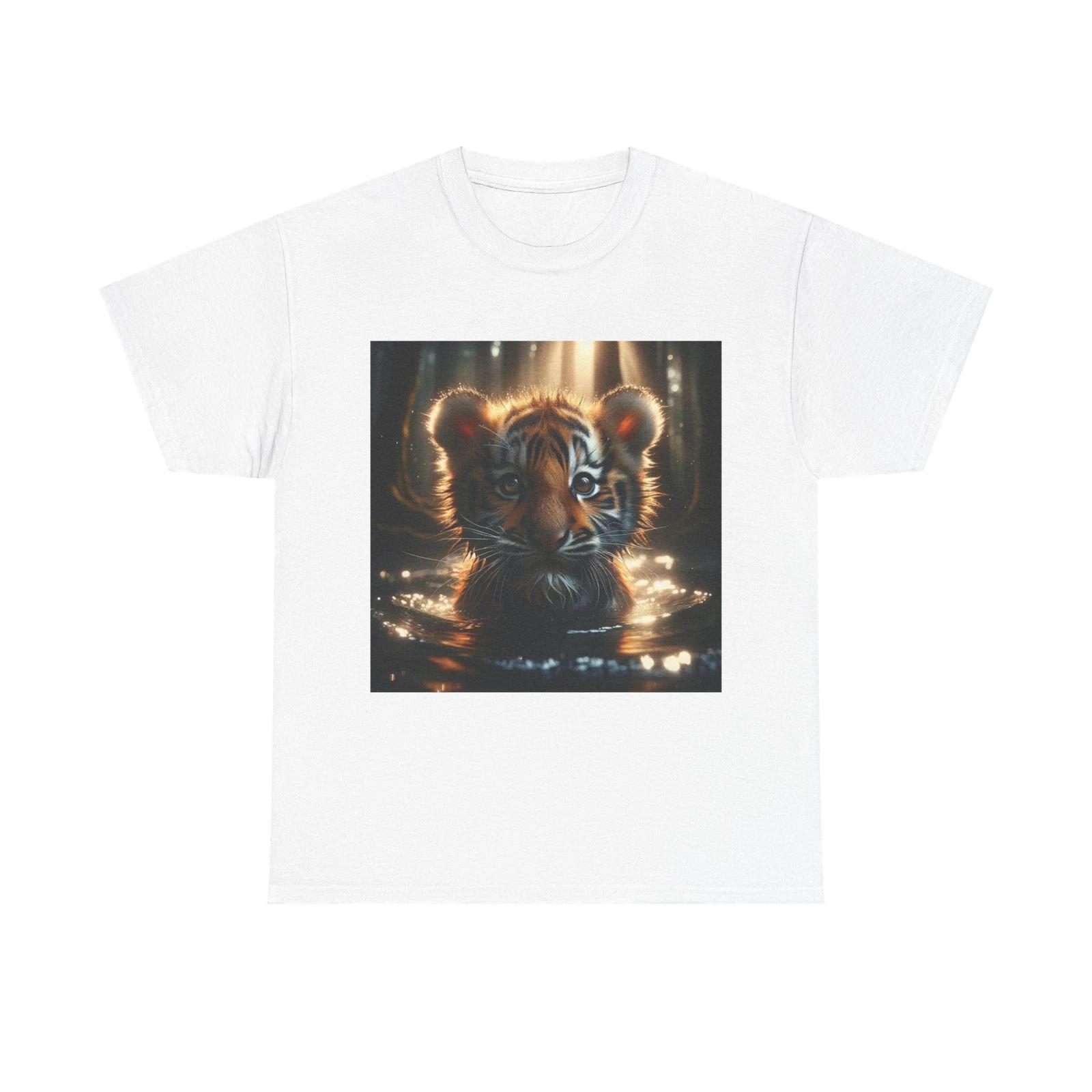 

Unisex Adult T Shirt Baby Tiger Close-Up Water Light S