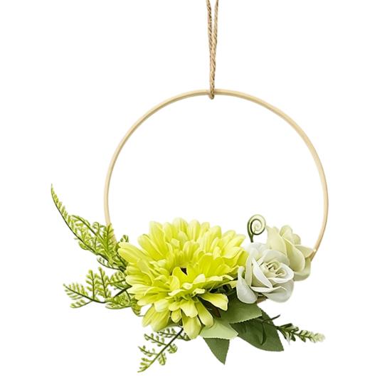 Artificial Flower Wreath, Sustainable Hanging Ornaments, with Elegant Flower Decorations for Bedroom Living Room Balcony Cafe Nursery